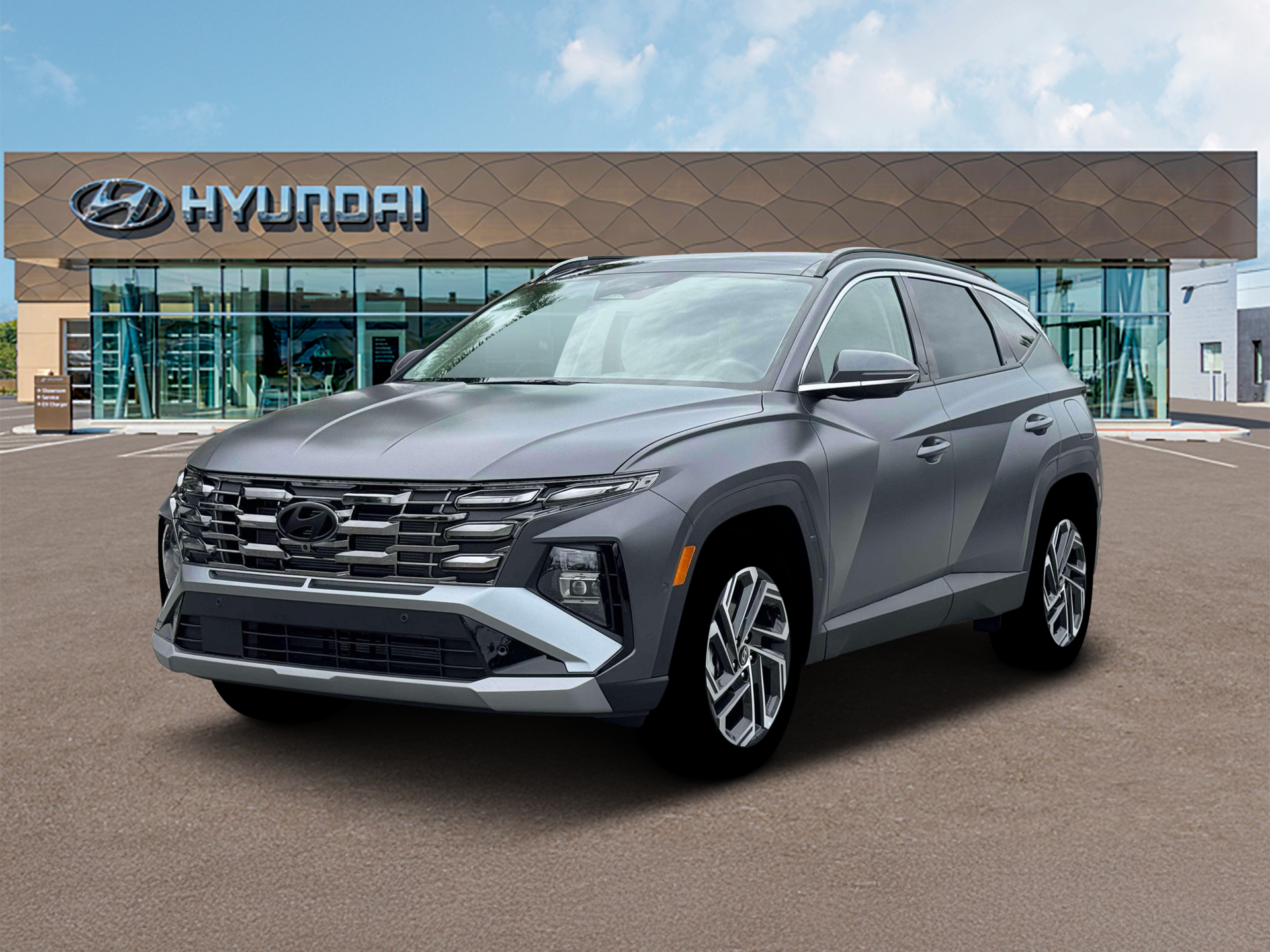 2026 Hyundai TUCSON Limited AWD in Ecotronic Gray Matte — front three-quarter view