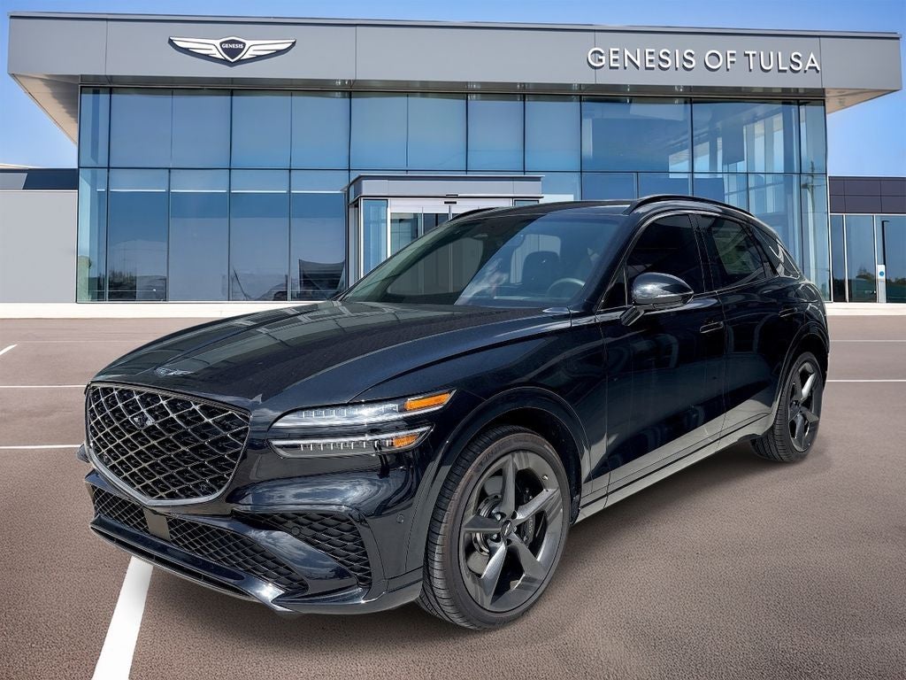 2026 Genesis GV70 3.5T Sport Prestige in Vik Black — front three-quarter view