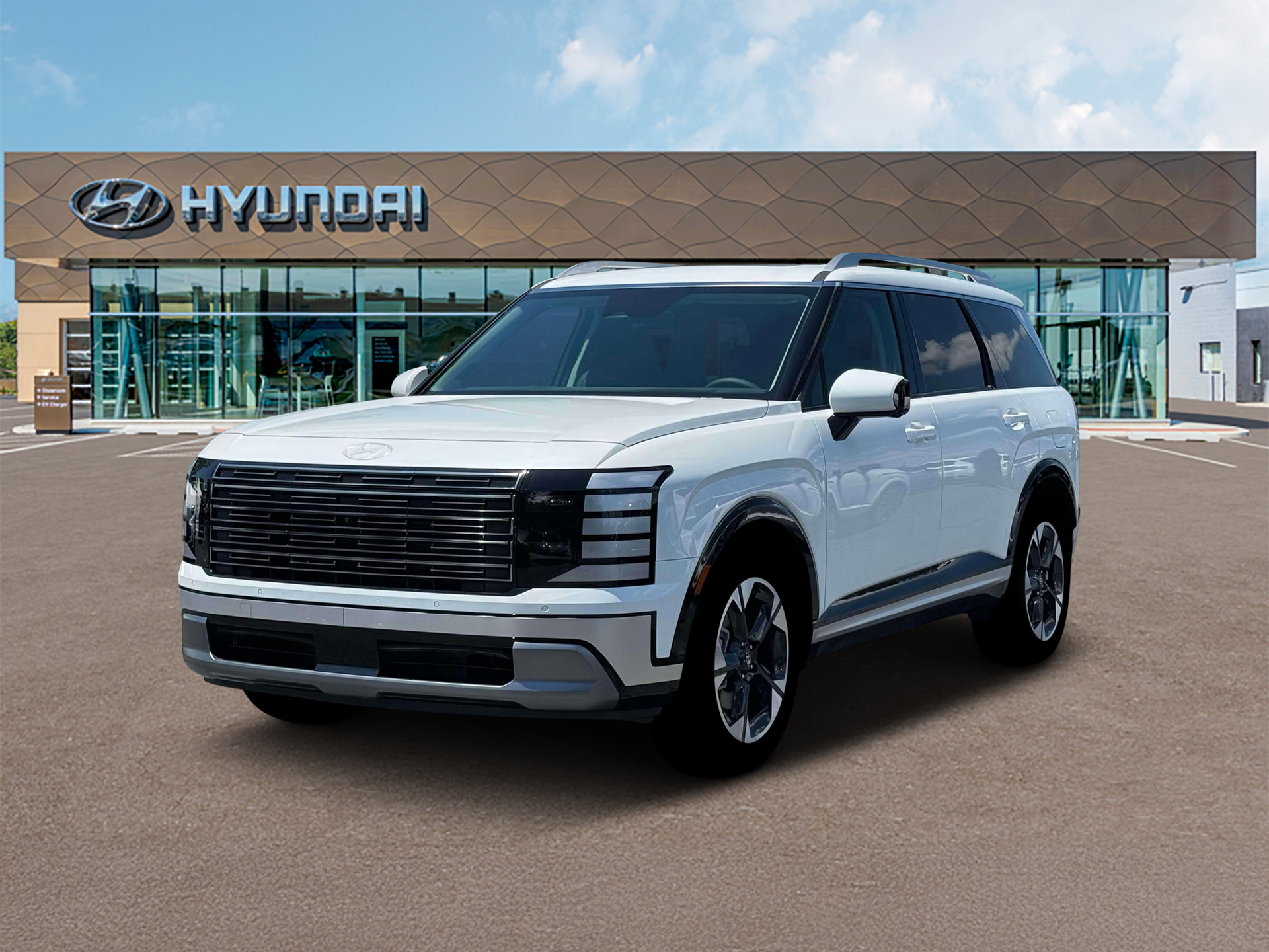 2026 Hyundai PALISADE Limited FWD in Creamy White Pearl — front three-quarter view