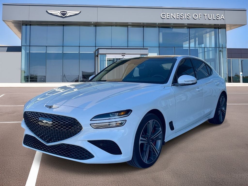 2025 Genesis G70 2.5T in Uyuni White — front three-quarter view