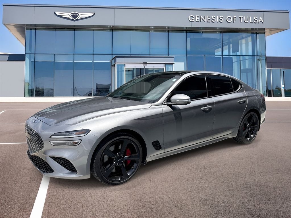 2026 Genesis G70 3.3T Sport Prestige in Savile Silver — front three-quarter view